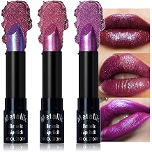 Metallic Glitter Lipstick Set Shimmering Colors Long Lasting Waterproof Plump Matte Moisturizing Set-D