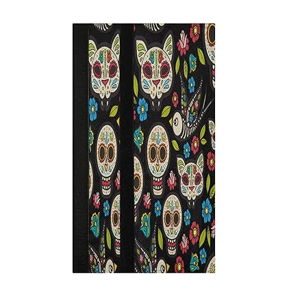 KLL Day of The Dead 2 Pcs Refrigerator Door Handle Covers Dishwashers Grill Microwave Cabinet Door Cloth Protect Kitchen Appliance Clean Mexico Skulls Ribbons