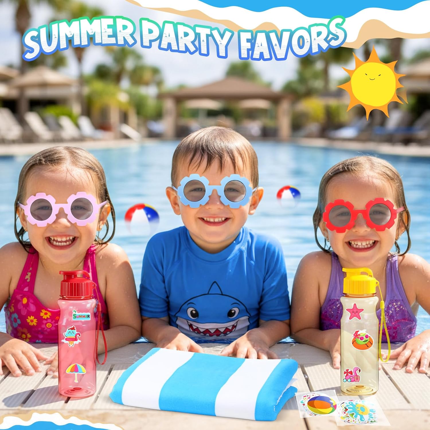 Realspring 343pcs End of School Year Pool Party Favors for Kids School's out for the Summer Beach Party Favors Toys Bulk Items Student Gifts Preschool Kindergarten Graduation Birthday Supplies 4-8-12