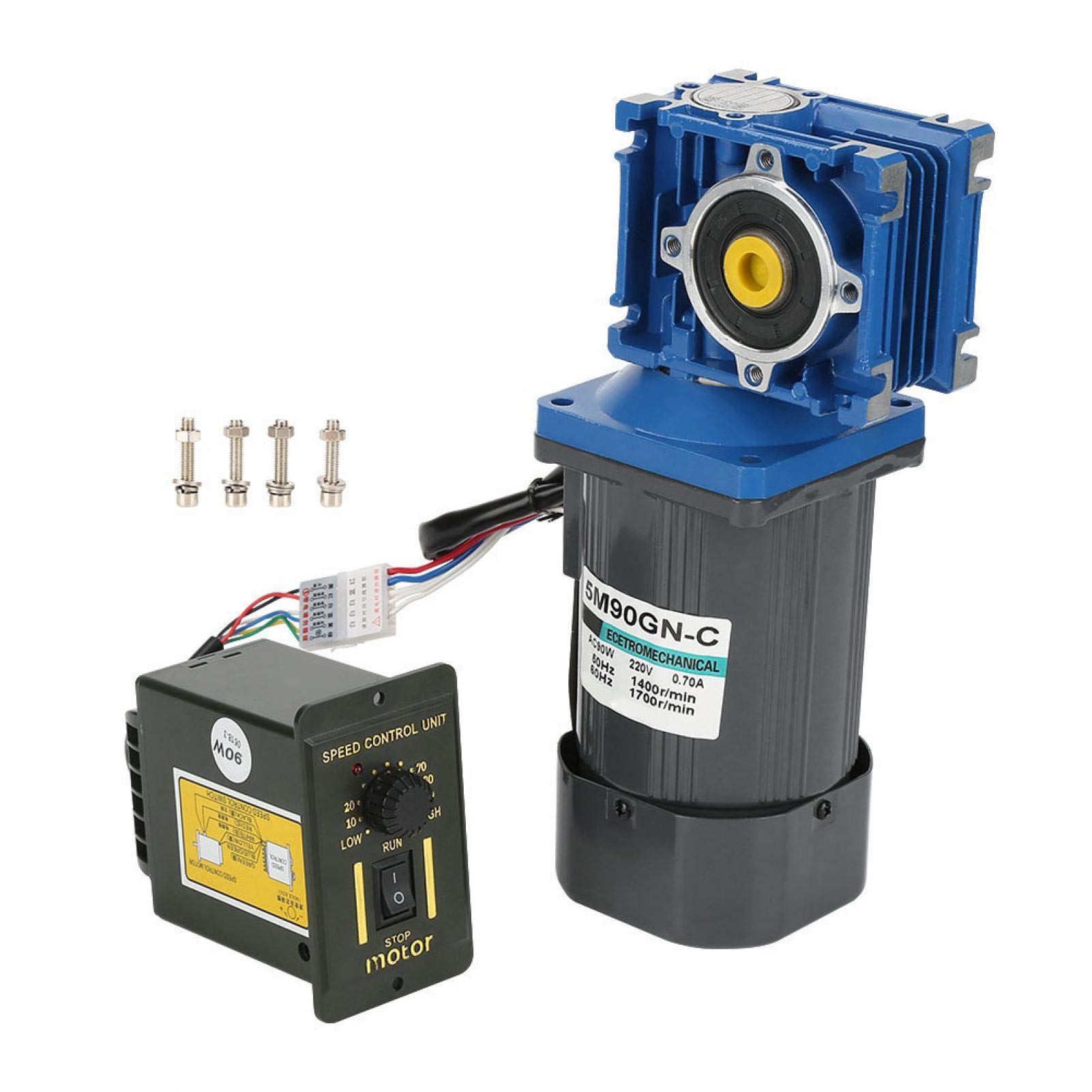 220V 90W Schneckengetriebemotor Gleichstromgetriebemotor mit Selbsthemmung für Mini-Winden und andere Gelegenheiten(60k)
