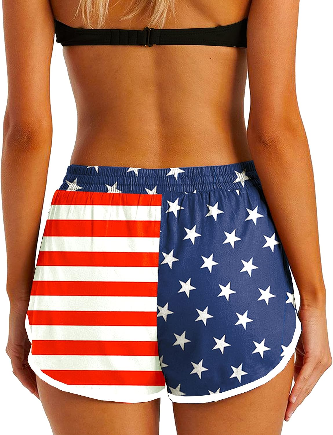 Deerose Women Board Shorts Hawaiian Tropical Print Beach Swim Shorts with Pockets