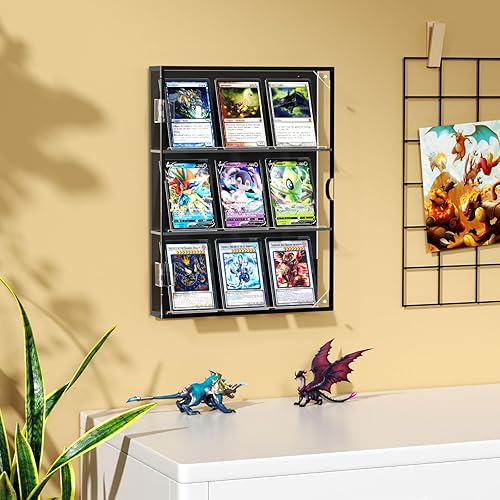 Miniatura 8 de NIUBEE Estuche acrílico para tarjetas de béisbol, marco de exhibición de tarjetas deportivas con protección UV, vista clara, vitrina de tarjetas