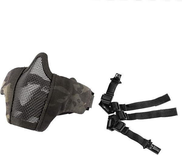 OneTigris Maschera pieghevole mezza protezione viso maschera mesh per softair paintball CS L/S taglia - 1