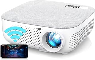Projector with WiFi and Bluetooth, Vihhad 12000L 650 ANSI Mini Portable 1080P HD Projector-4K Support, 4D Keystone & 50% Zoom, Sealed Native Outdoor Movie Projector for iOS/Phone/TV Stick/PC-White