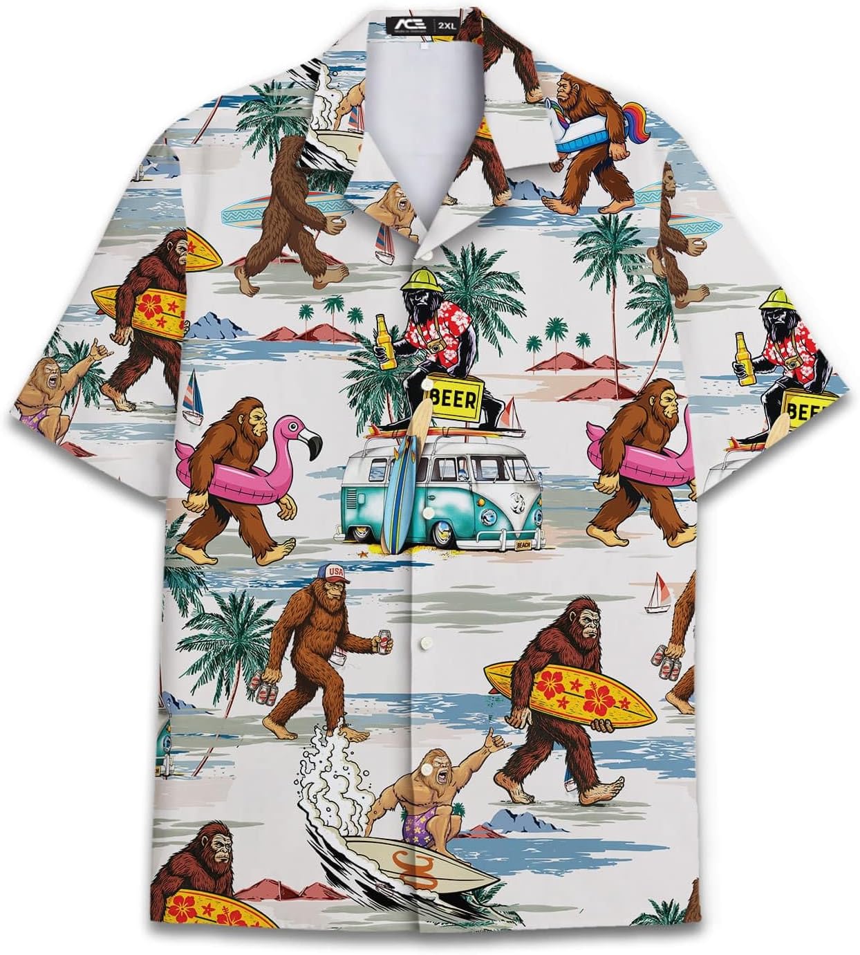 Funny Tropical Opposum Hawaiian Shirt for Men Women, Short Sleeve Button Up Relaxed Fit Casual Hawaiian Shirts for Adults