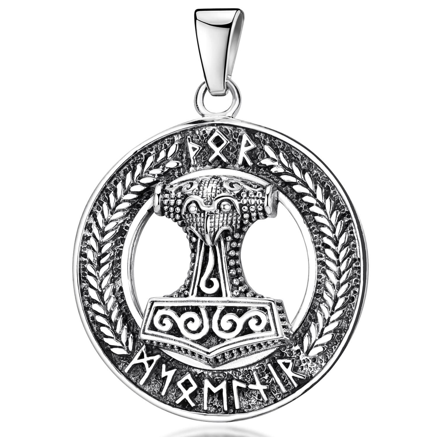 MATERIA by Matthias Wagner Thors Hammer Anhänger Silber 925 Kettenanhänger Herren Wikinger rund KA-135