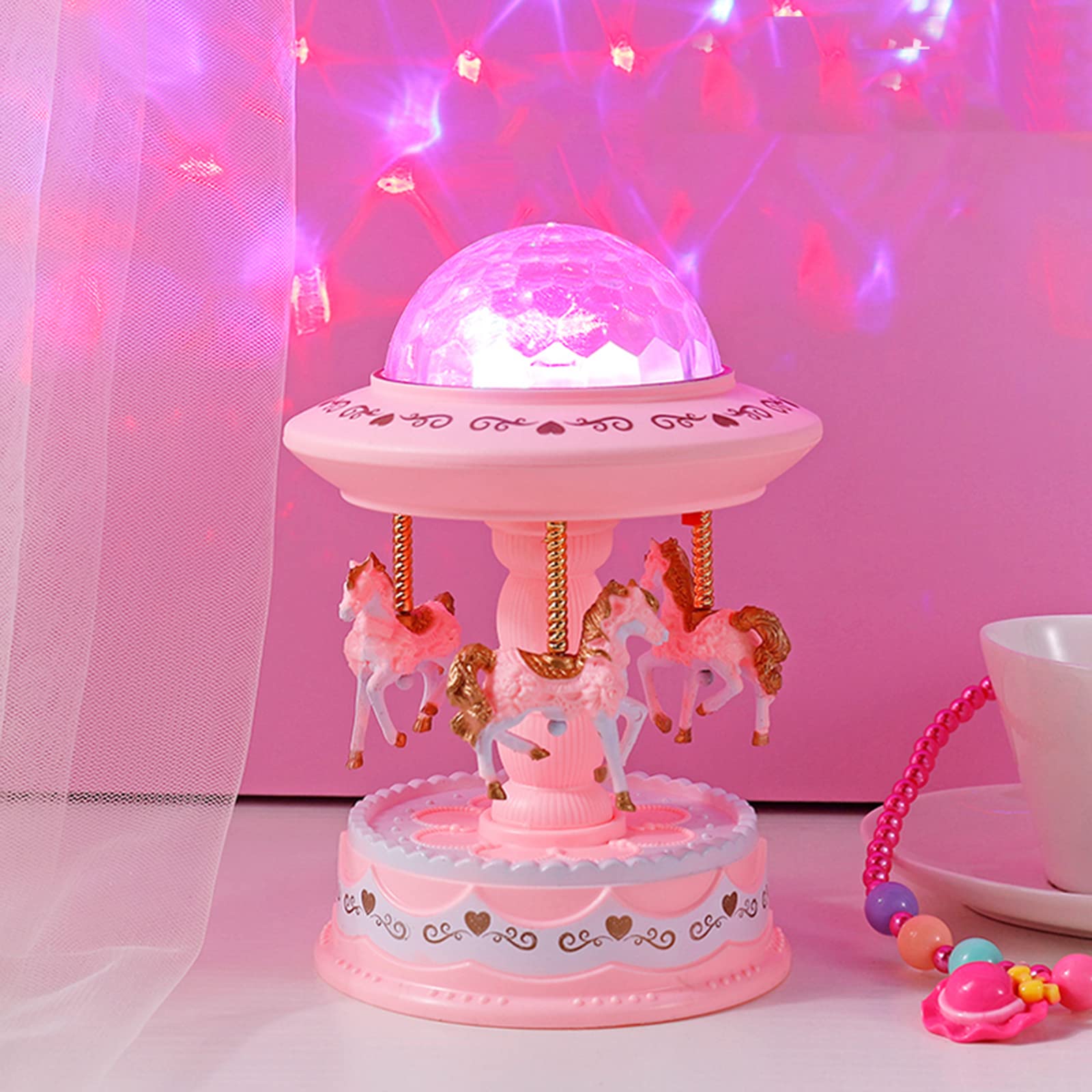 Amazon.co.jp: オルゴール レトロ メリーゴーランド 癒し 星空ライト