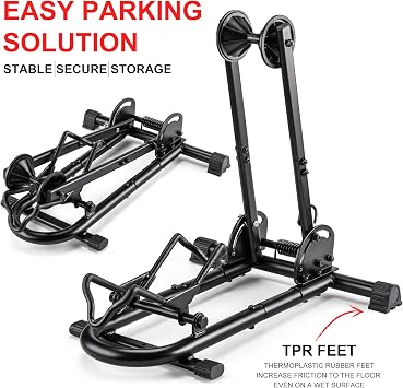 Indoor Bike Floor Stand - Bike Stand Rack for Garage/Home - Bike Storage Bicycle Parking Rack Fit 26”-29” Mountain Road Bikes, RC-2853B