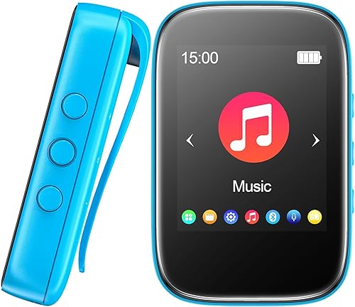 Reproductor de MP3 de 32 GB con Bluetooth Deportes Clip-on Reproductor de música Soporte FM Radio Grabación de voz Libro electrónico Calendario