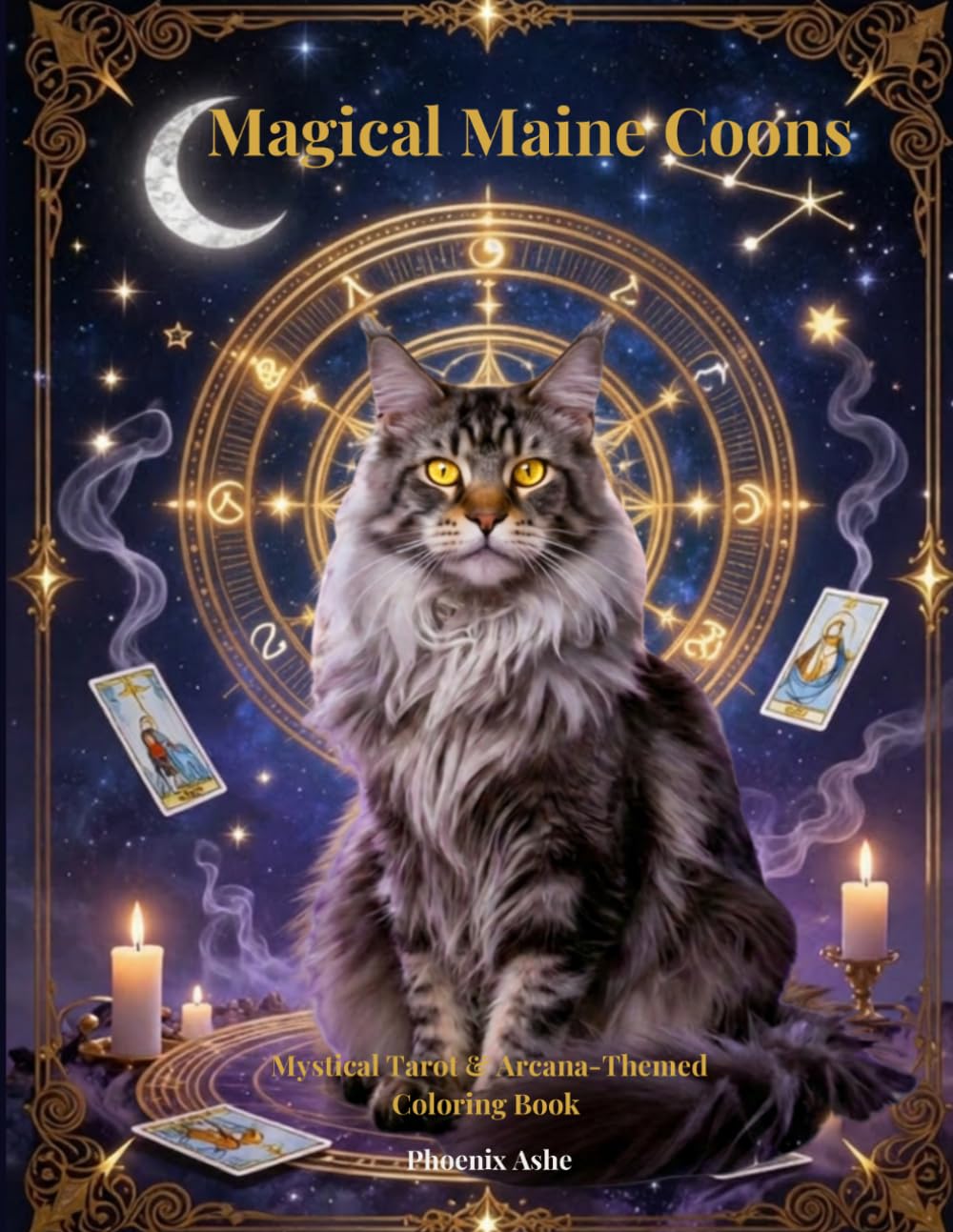 Magical Maine Coons: Mystical Tarot & Arcana-Themed Coloring Book