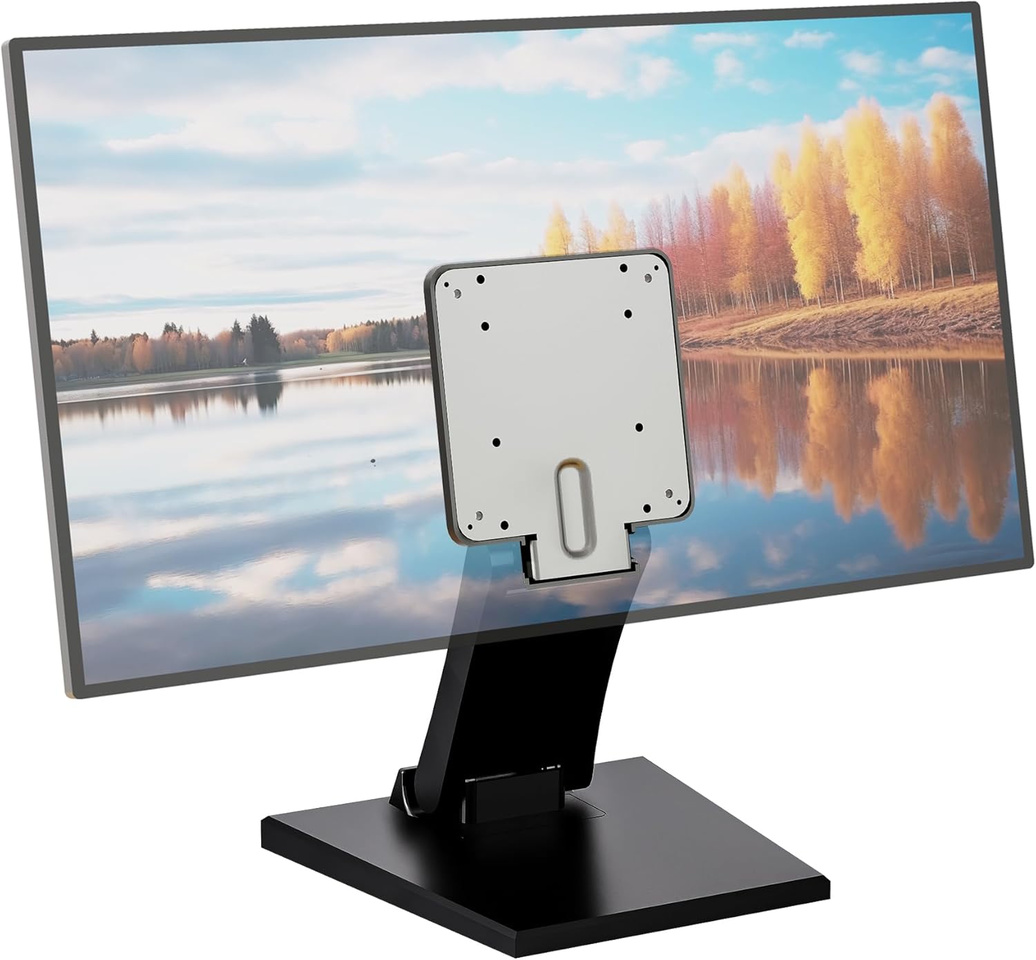 Upgraded Adjustable Folding VESA Stand for 10–24" Screens – Includes Extension for Recessed VESA, 75x75/100x100mm Compatible, Ideal for Tablets, DJ Gear, POS, Secondary Monitors