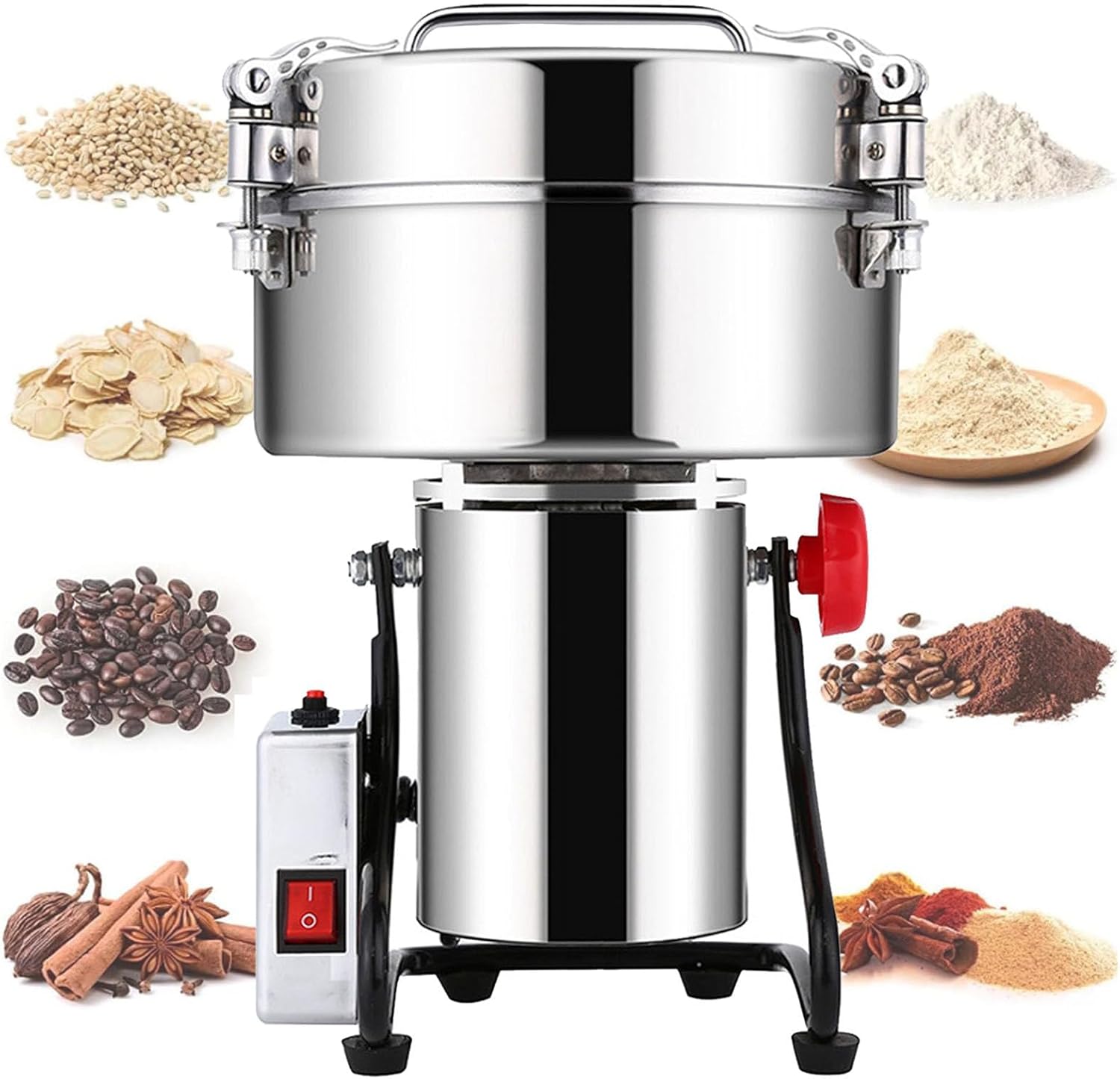 Commercial Spice Grinder, Electric Grinder 4500G, with 6 S and Overload Protection, for Dry Spices Herbs Coffee Seeds Pepper