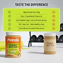 Pintola All Natural Peanut Butter Crunchy 1kg | Unsweetened | 30g Protein, Nut Butter, High in Protein Spread, 100% Pure Roasted peanuts butter gallery image