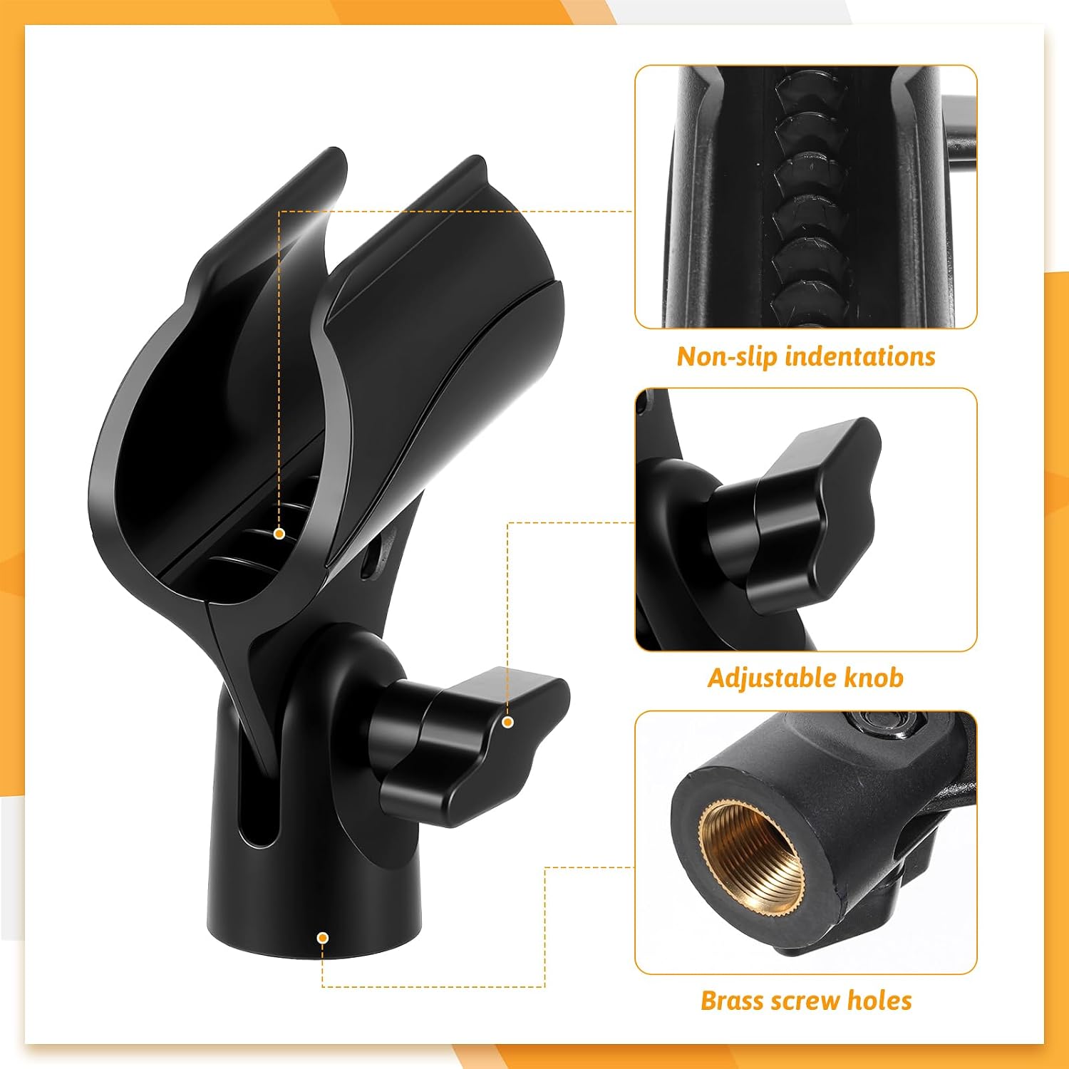 2 PCS Adjustable Mic Clip Holder, Universal Microphone Clip image 3