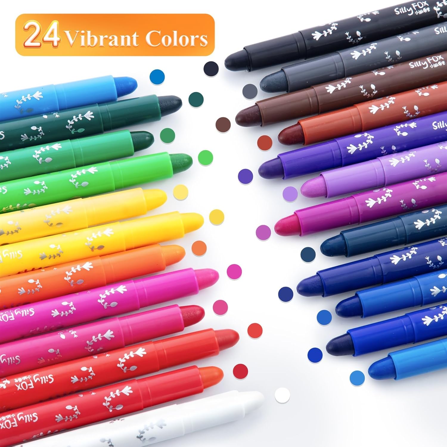 M&G 24 Pcs Tempera Paint Sticks, 24 Colors Solid Tempera Paint Set for artists, Washable, Paint Sticks Quick Drying, Non-Toxic, Works Great on Paper Wood Glass - Image 2