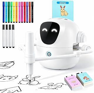 NAUQUOHZ Drawing Robot for Kids with 100 Cards | Voice Interaction&16 Color Pens Educational Drawing Machine Toys for 3 4 5 6 7 8 Year Old Boys Girls