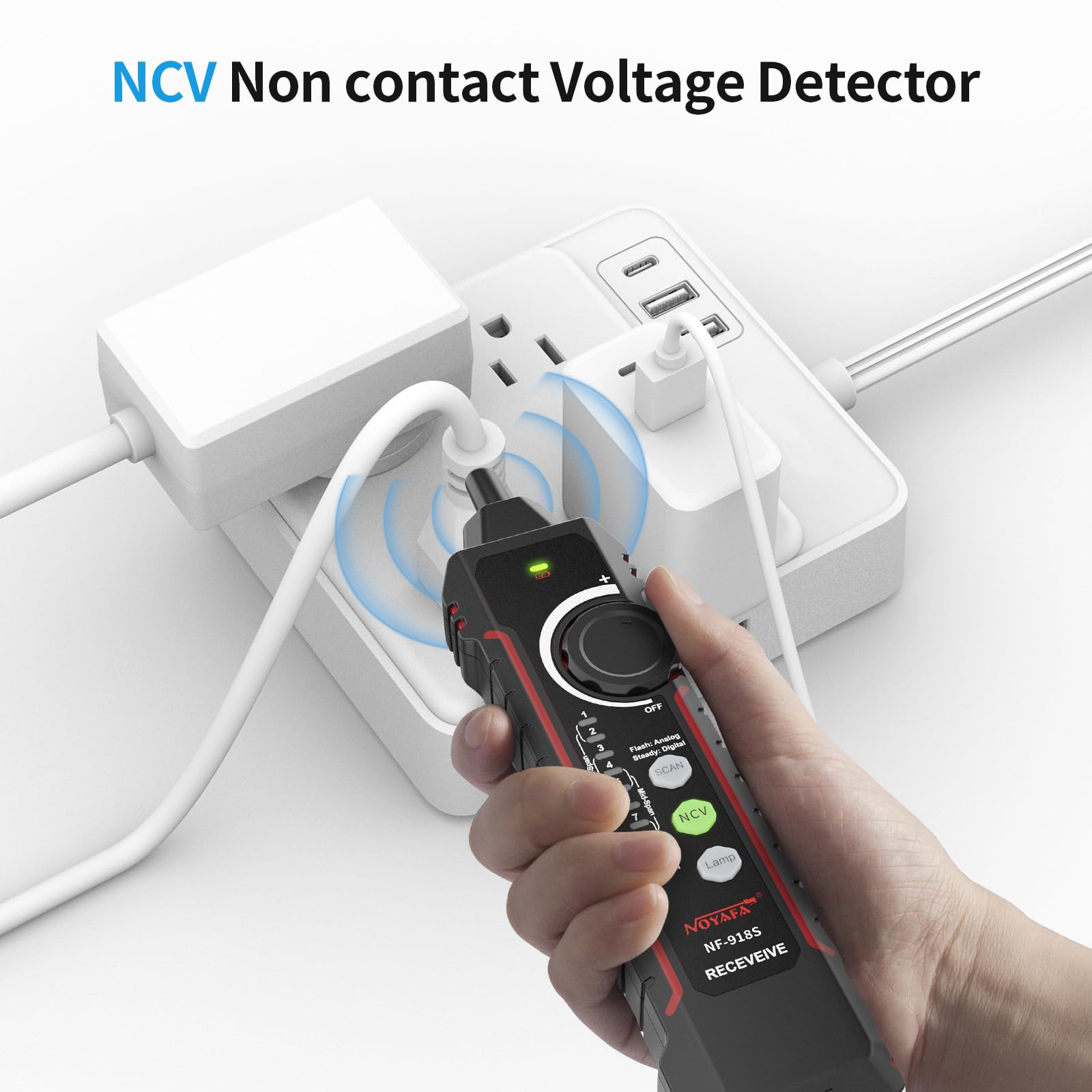 NOYAFA NF-918S - Probador de cable de red con medidor de potencia óptica de 6 longitudes de onda, probador de cable Ethernet de tóner de cable, probador de red RJ45 con localizador visual de fallos de