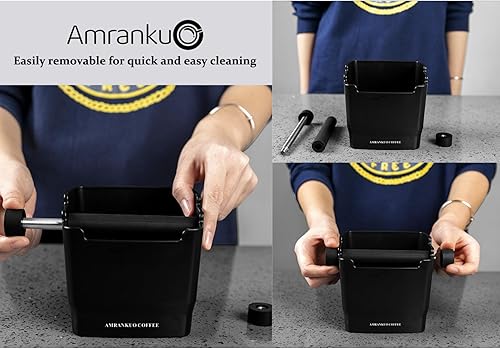 Miniatura 5 de Knock Box para el hogar y la oficina Espresso - Mantén tu encimera limpia. Barra de golpeo SUS304, diseño de ruido y vibración, caja de golpeo para