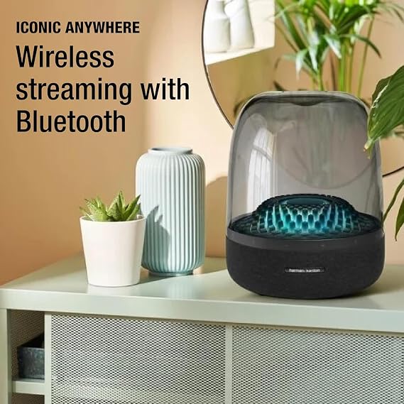 Harman Aura Studio 4 Bluetooth Speaker Premium 360 Home Audio Speaker with Built-in Subwoofer, Wireless Bluetooth Streaming, Ambient Light Effects, Deep Bass Surround Sound for Living Room