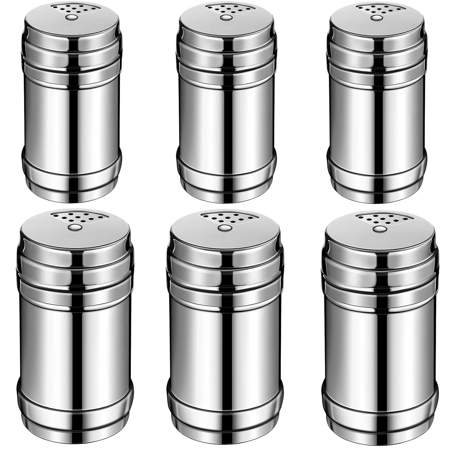 Buy 6 Pieces Stainless Steel Sugar Shaker Dredge Shaker Pretzel Salt