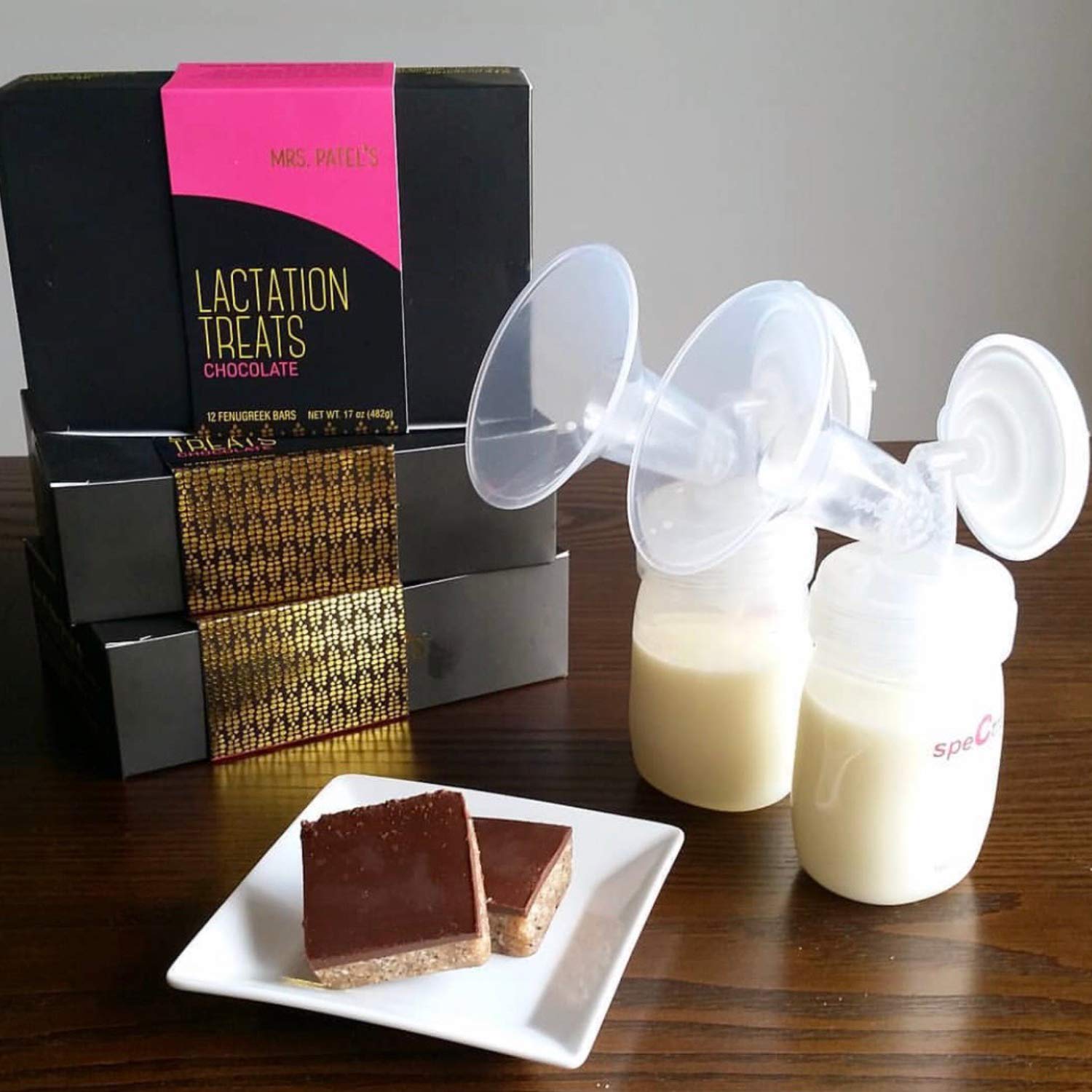 Mrs. Patel's Lactation Treats, Indian Spiced bars, Dark Chocolate-topped, Salted Caramel Whipped Base, Sweet & Salty, Made Fresh, Ayurvedic Ingredients including Fenugreek (2 Boxes)