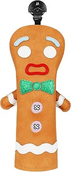 Funny Golf Club Head Cover Driver Headcover Fairway Wood Headcover Hybrid Club Head Cover Brown Monster Cookie
