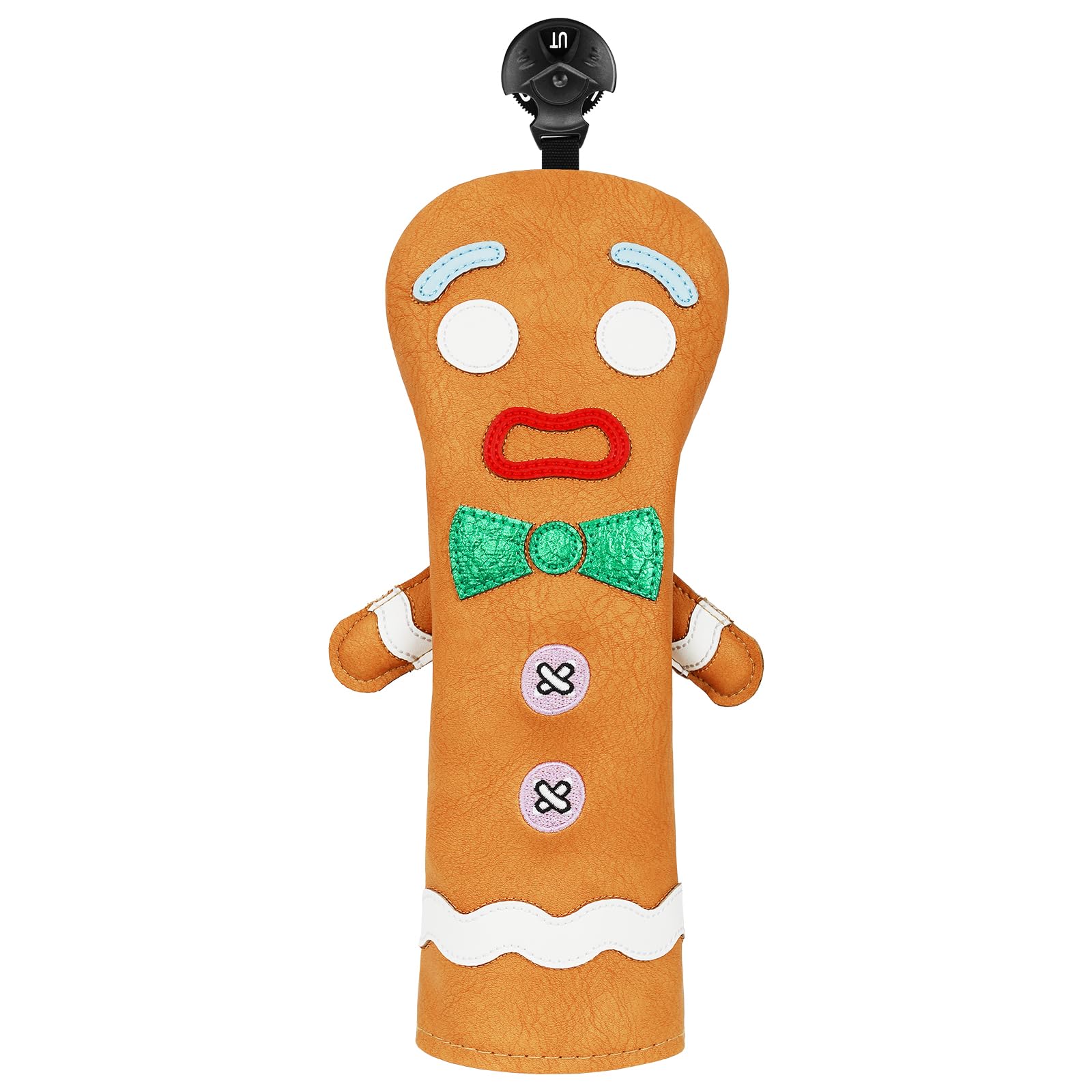 LZFAN Funny Golf Club Head Cover Driver Headcover Fairway Wood Headcover Hybrid Club Head Cover Brown Monster Cookie