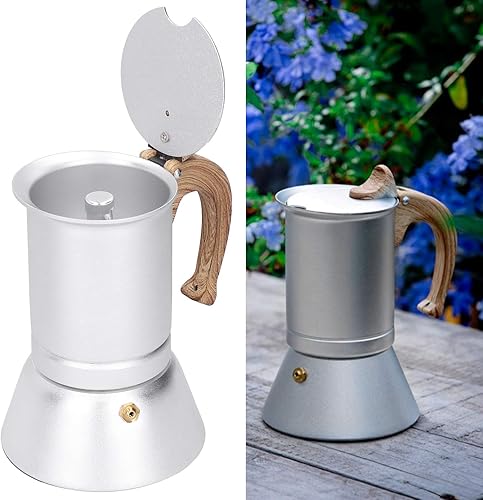 Miniatura 7 de Cafetera para estufa, 5.1 fl oz Cafetera Moka Pot Acero Inoxidable Cafetera Inducción Cocina Uso Hogar Suministros