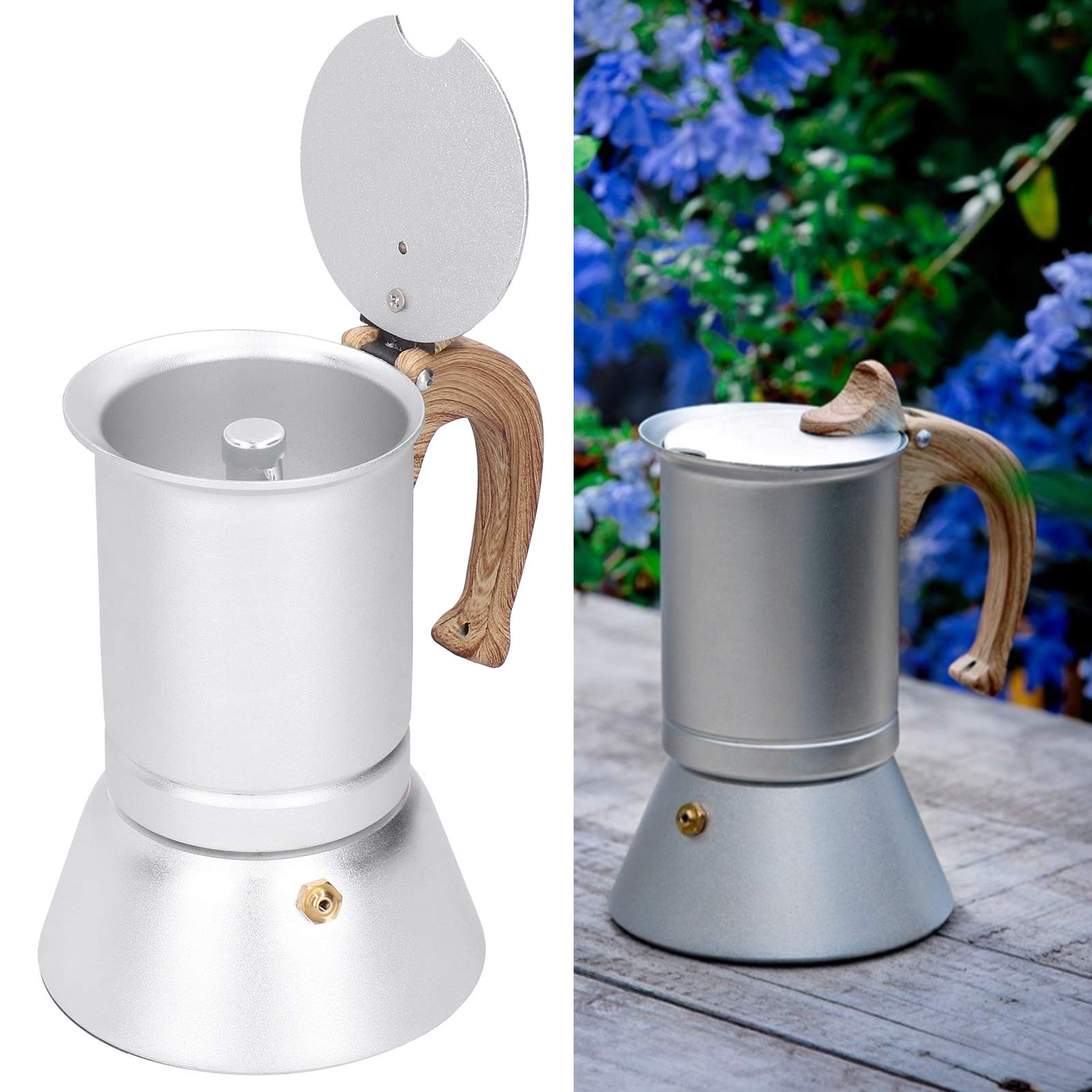 Cafetera De Acero Inoxidable Olla Moka Olla De Inducción Uso De Suministros Para El Hogar 150 Ml
