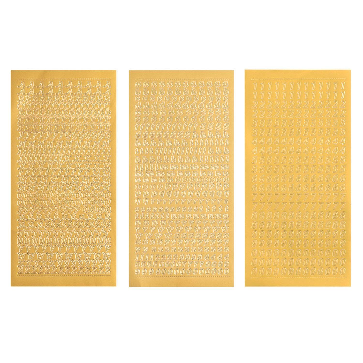 Eowvisn Gold 3 Alphanumeric Stickers, Multifunctional Decorative Stickers, Pvc Stickers, Cute Stickers, Can Be Used To Decorate Photos, Candles, Cups, Scrapbooks, Etc.