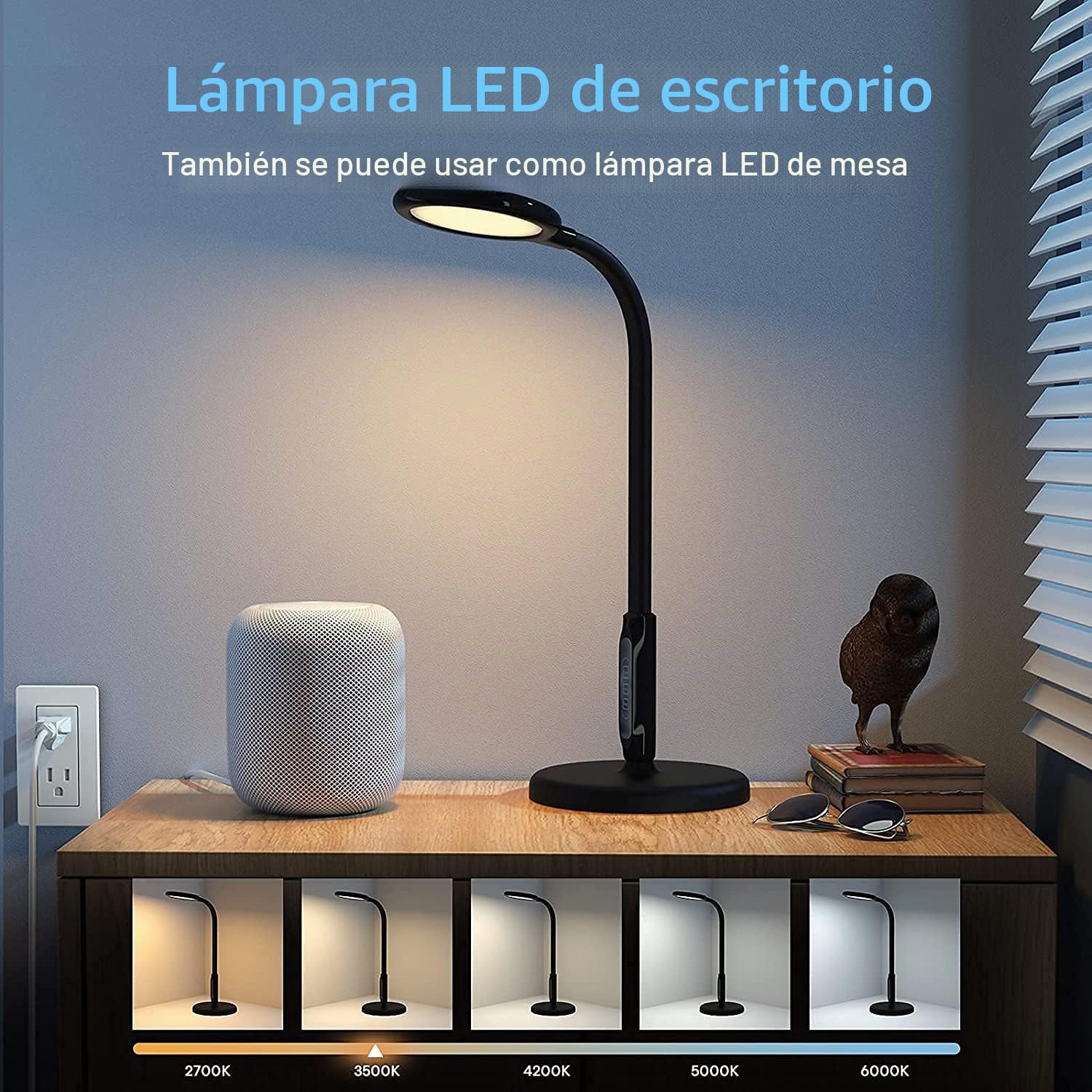 meross Lámpara de Pie LED Compatible con Apple HomeKit, Siri, Alexa y Google Home, Lámpara de Pie Desmontable 360°2700-6000K Regulable Control Remoto para Dormitorio (MSL610HK)