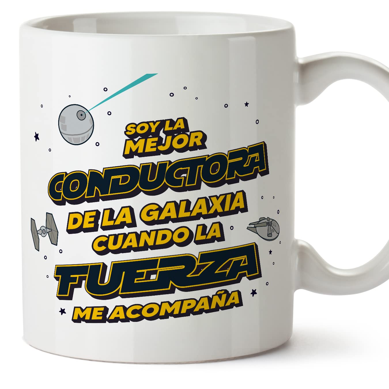 MUGFFINS Tazas para JEFE hombre - En Español - Mejor de la Galaxia Cuando Fuerza me Acompaña - 11 oz / 330 ml - Regalo original y divertido — view 274