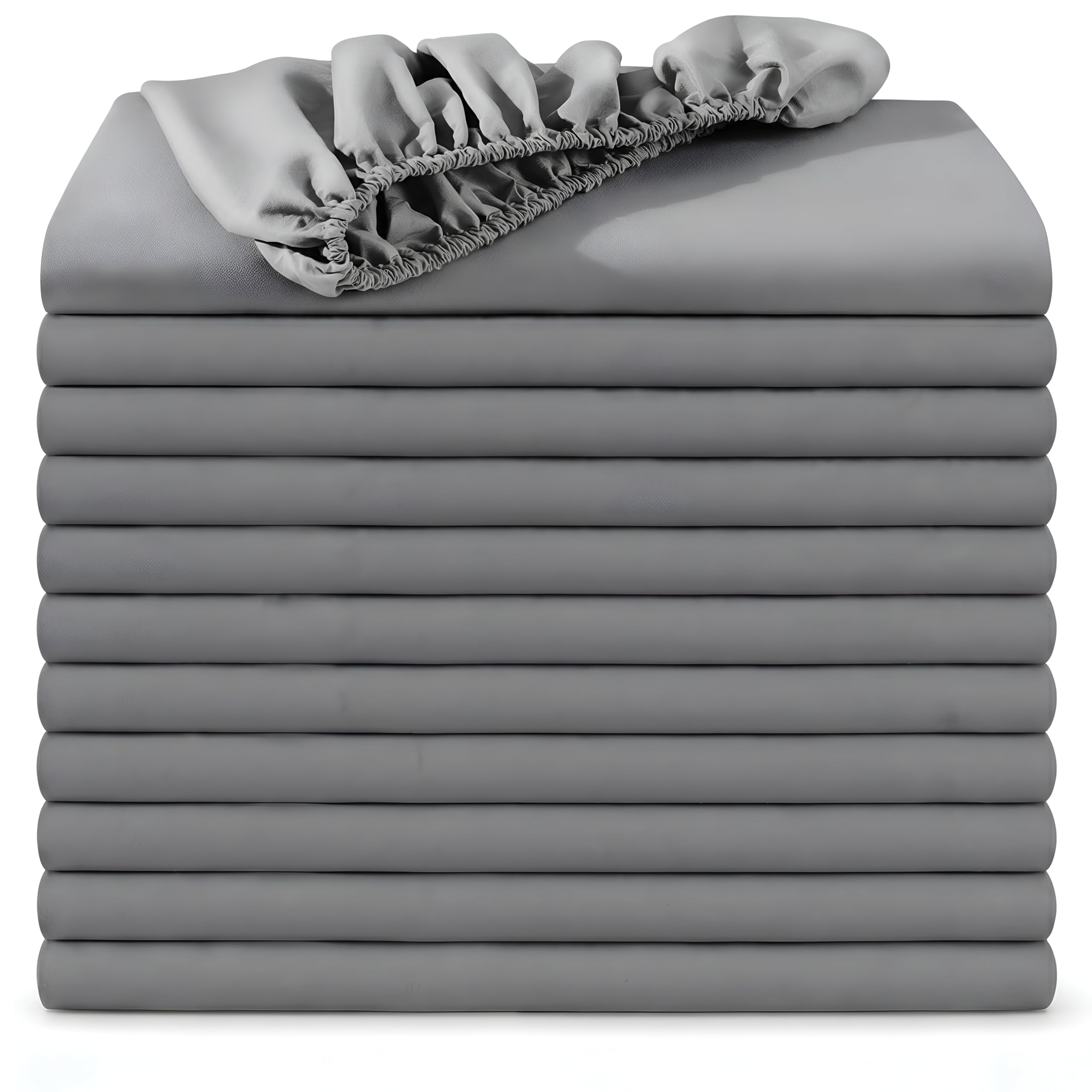 BedLooms Small Double Fitted Sheet 12 Pack โ Grey (120x190cm) up to 25cm