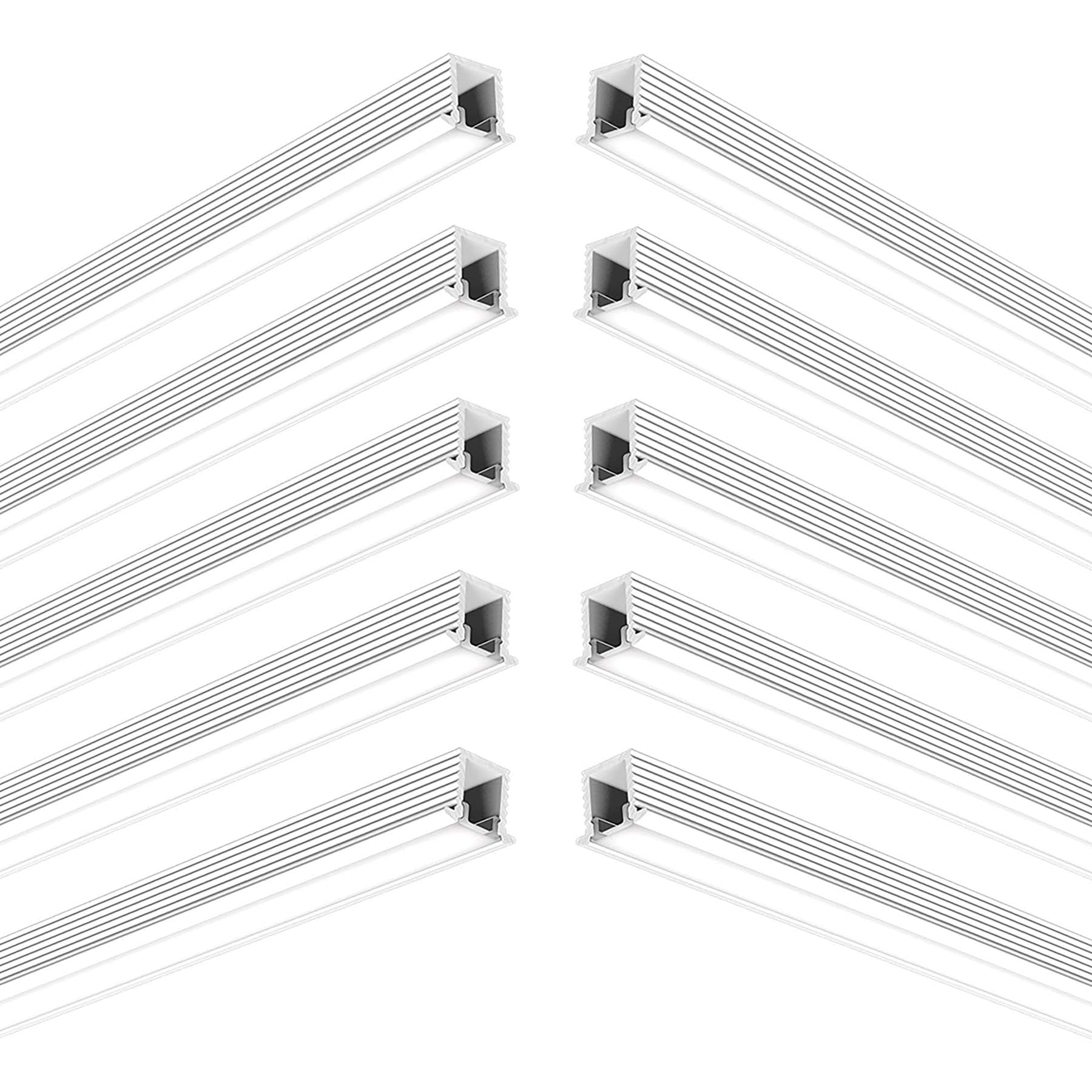 G.W.S® Mini Recessed LED Profile, 10-Pack Aluminium Channel for LED Strip Light, 1 Metre 10.9mmx9.1mm (249-Y1010) — image 1