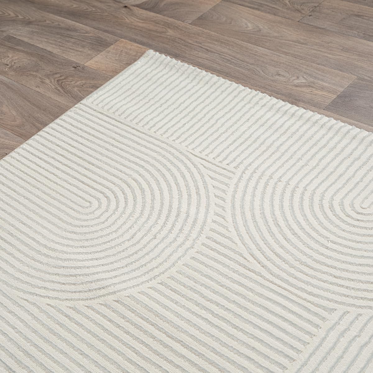 the carpet Knight - Creme, 240 x 340 cm, Wohnzimmer Teppich Moderner Kurzflor
