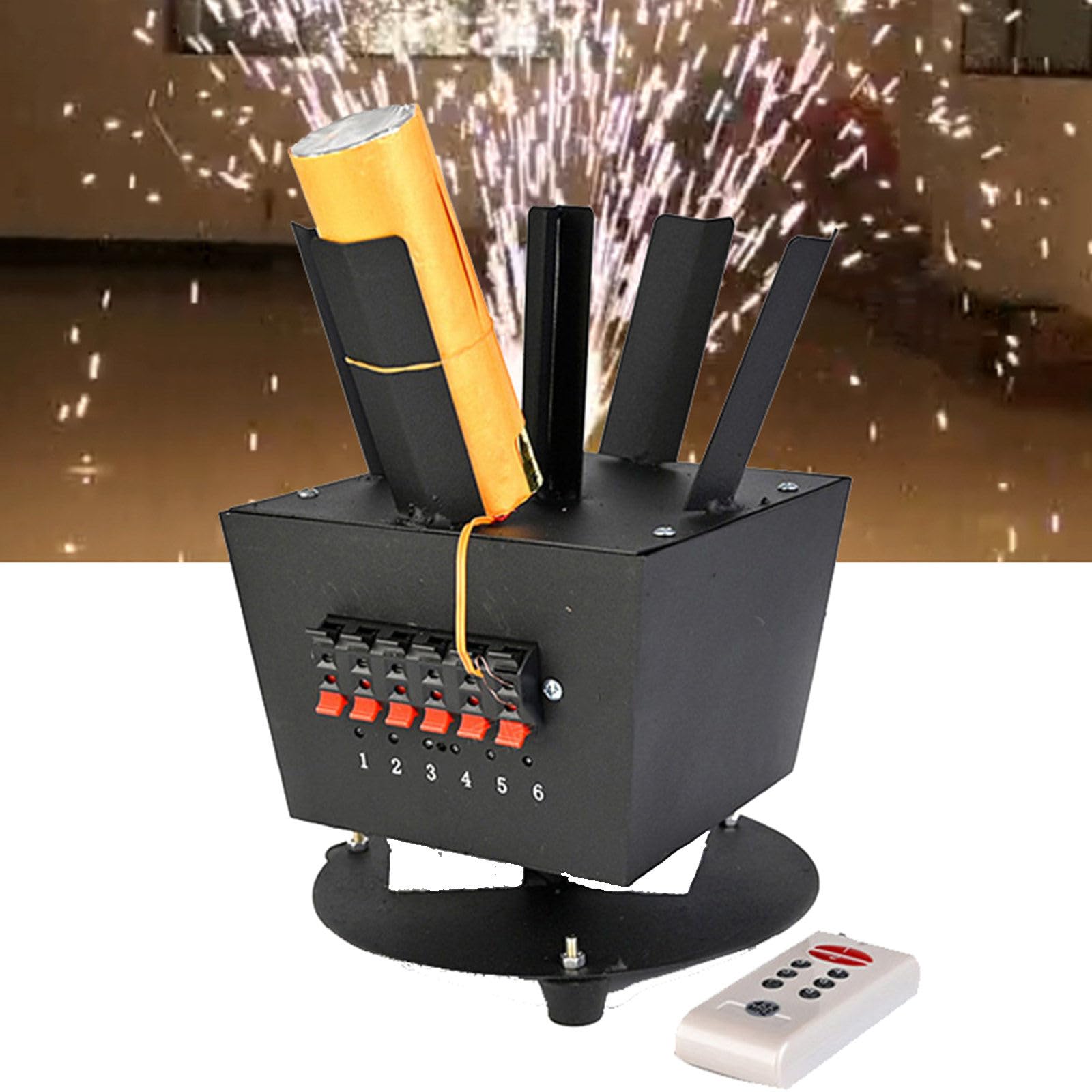 Máquina de Fuente pirotécnica para Escenario, Sistema de Lanzamiento de Fuegos Artificiales, máquina giratoria de Fuegos Artificiales en frío con Control Remoto