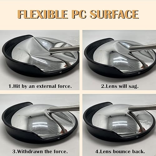 Miniatura 3 de Espejo convexo para exteriores, espejos de esquina de 12 pulgadas para poste, espejo de punto ciego de almacén, espejo de seguridad de 12 pulgadas