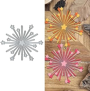 Stars Firework Frame Metal Cutting Die Cuts, Stars Firework Embossing Stencils DIY Crafts Cards Cutting Dies Cuts for DIY Embossing Card Making Photo Decorative Paper Dies Scrapbooking