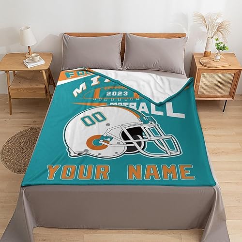 Miniatura 6 de Manta de Miami con número de nombre, personalizable, regalos para fanáticos del fútbol para hombres, mujeres y niños