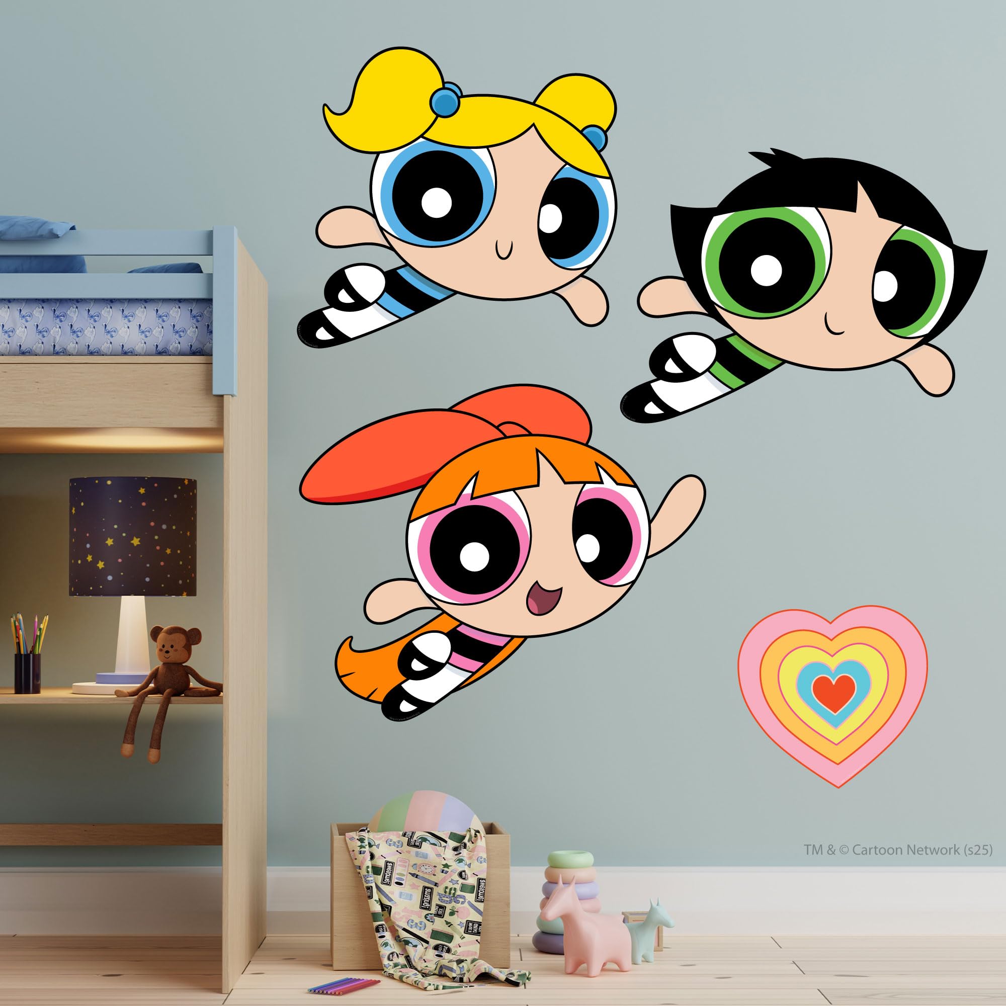 Powerpuff Girls Wall Sticker - Trio Decal Set Superhero Wall Art (60cm Width x 60cm Height)