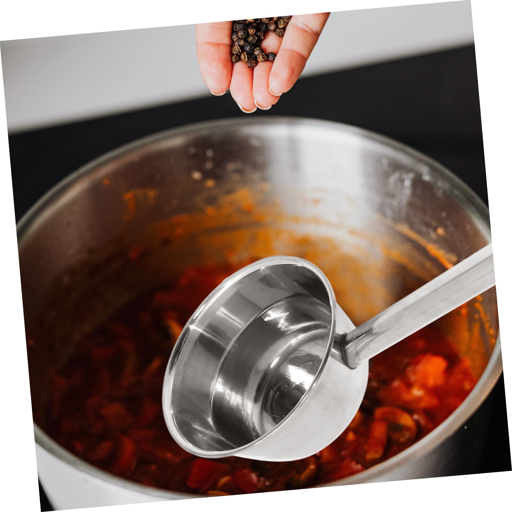 CIYODO Stainless Steel Spoon Soup Ladle Water Scoop Watering Ladle Kitchen Gadget Stainless Steel Scoop Kitchen Water Ladle Ladles for Cooking Large Ladle Small Tools Commercial