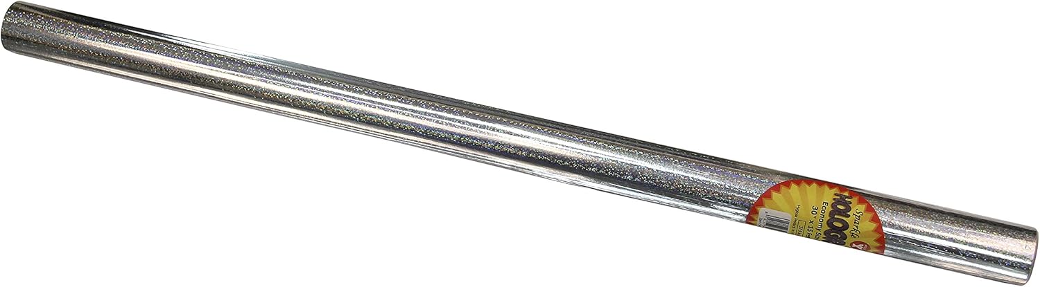 Hygloss Products, Inc Products Holographic Sparkle Paper Roll Gift Wrap – 30 Inch x 15 Feet, metallic