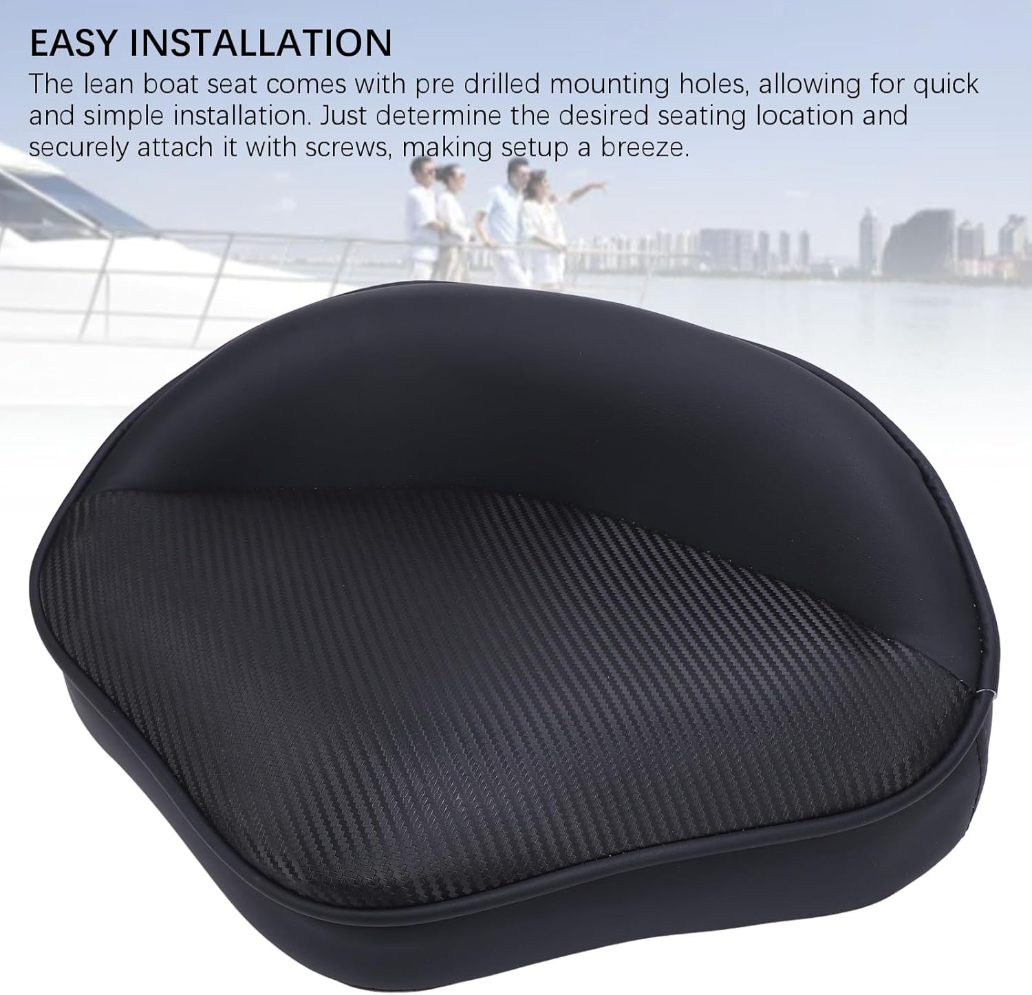 Casting Seat, Boat Butt Seat Lean Boat Seat with Elastic Memory Foam, Small Wrench, Universal Fit Casting Fishing Seat for Yachts Ships, for Any Casting Seat Application