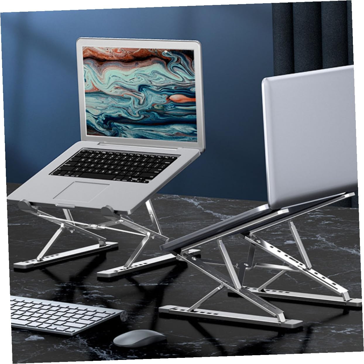 DOITOOL Soporte para Portátil De Aluminio Ajustable Portátil Ergonómico para Oficina y Hogar Plata Refrigeración Multifuncional para Computadora y Tabletas