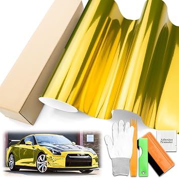 4FTx5FT Supercast Chrome Gold Car Vinyl Wrap Decal Sticker Air Release DIY