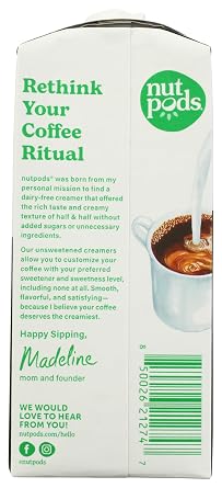 nutpods Unsweetened Pistachio Coffee Creamer, dairy-free, 11.2oz