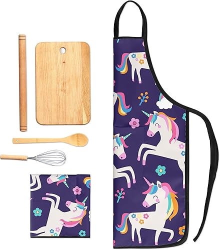 Miniatura 6 de Delantal para niños y niñas, suministros de arte para cocinar, caballete de pintura, delantales impermeables con bolsillo