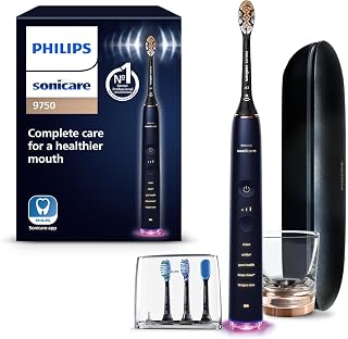 Philips Sonicare DiamondClean Smart 9750 Sonic Electric Toothbrush with App, Pressure Sensor, 5 Modes - Lunar Blue HX9954/74