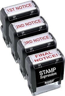 StampExpression - 1st, 2nd, 3rd, Final Notice (Set of 4) Office Self Inking Rubber Stamp - Red Ink (A-5969)