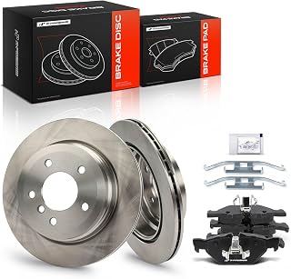 A-Premium 11.81 inch (300mm) Rear Vented Brake Rotors and Ceramic Pads Kit